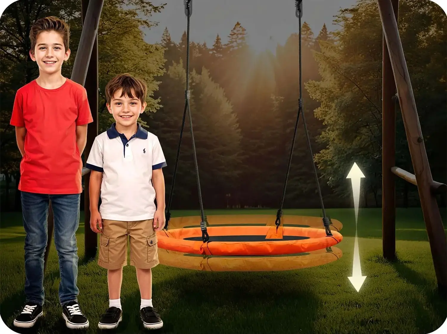 Качели-гнездо Neo Sport Swingo 1084 (Orange/Black) - 8