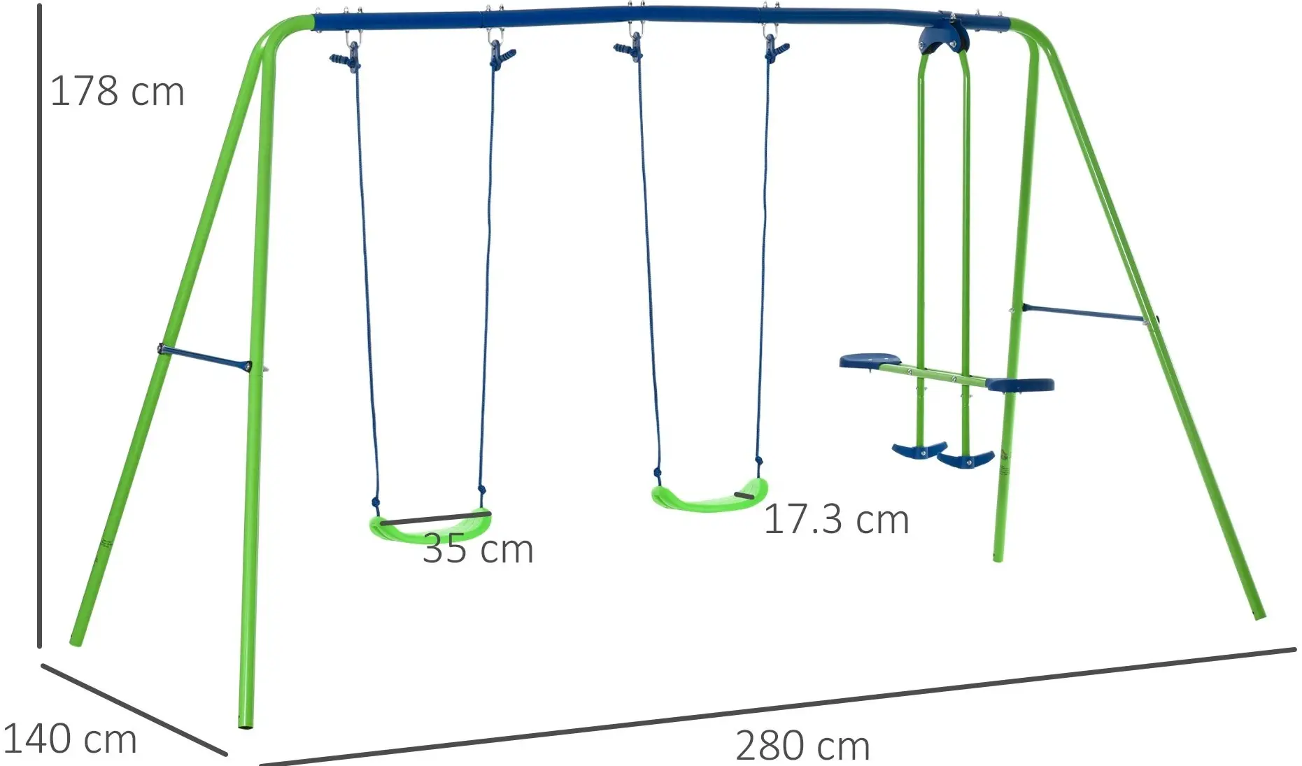 Leagan Outsunny 344-035 (Green/Blue) - 13