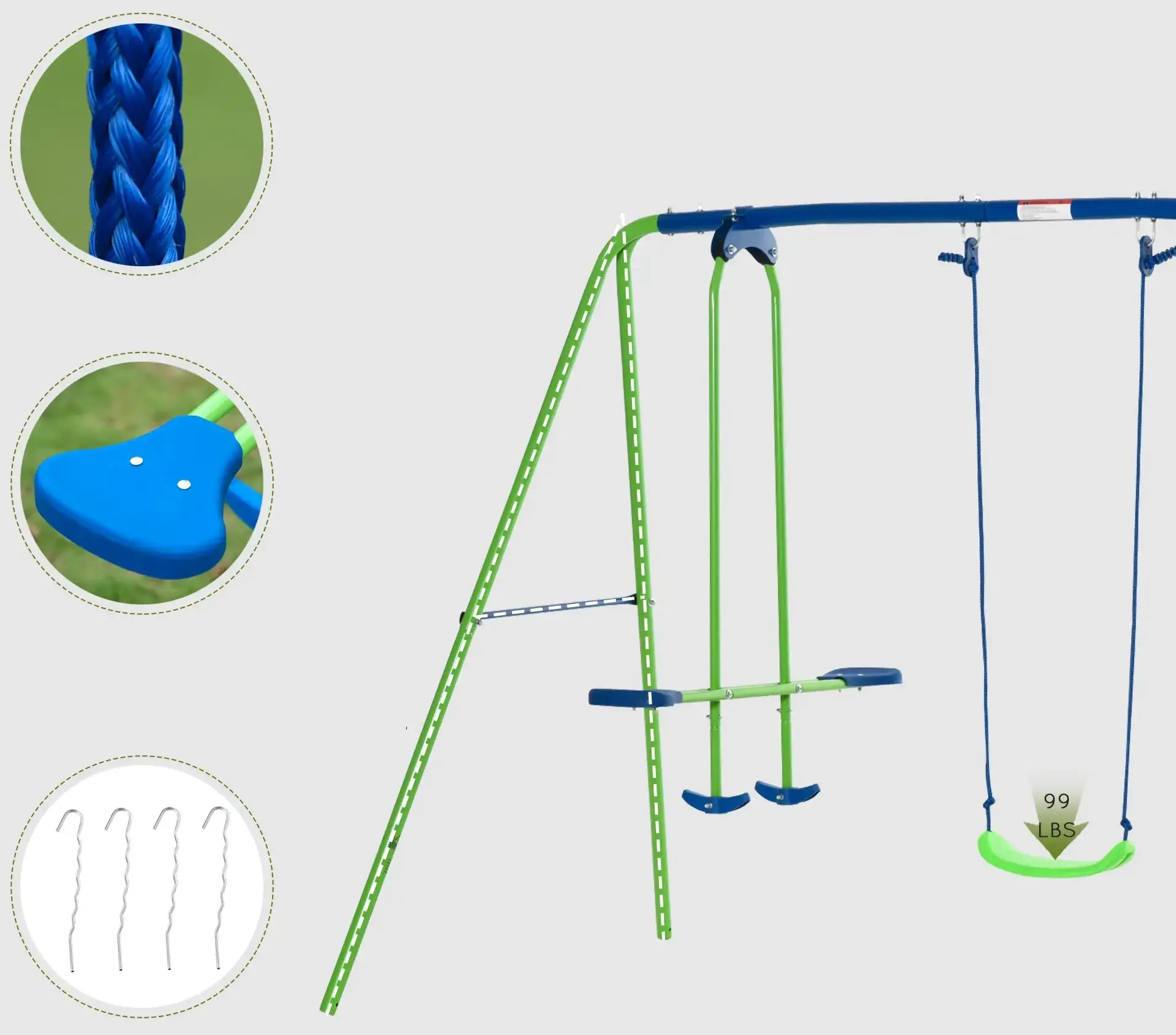 Leagan Outsunny 344-035 (Green/Blue) - 4