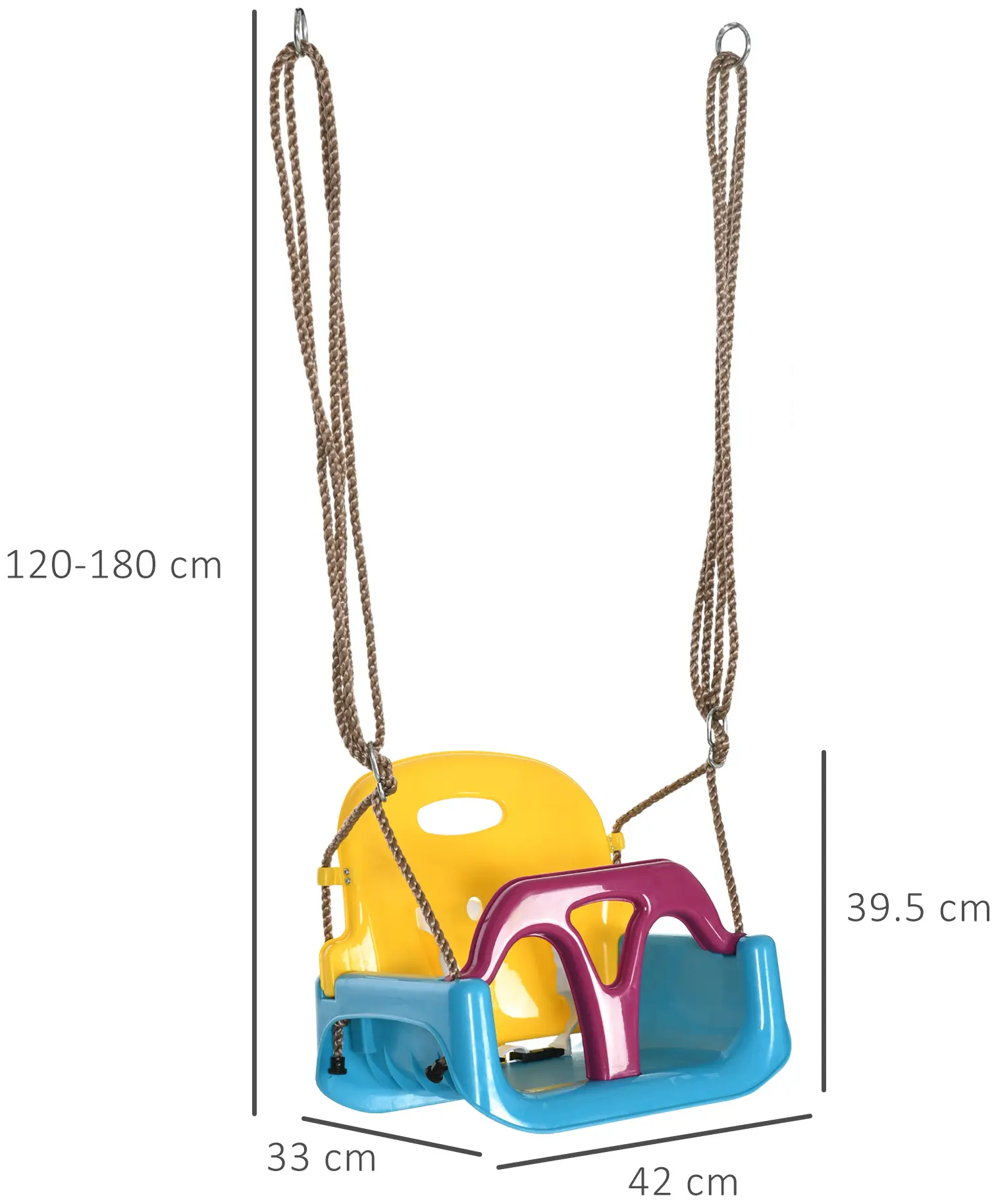 Качели Outsunny 344-056V00BU (Blue/Yellow/Purple) - 7