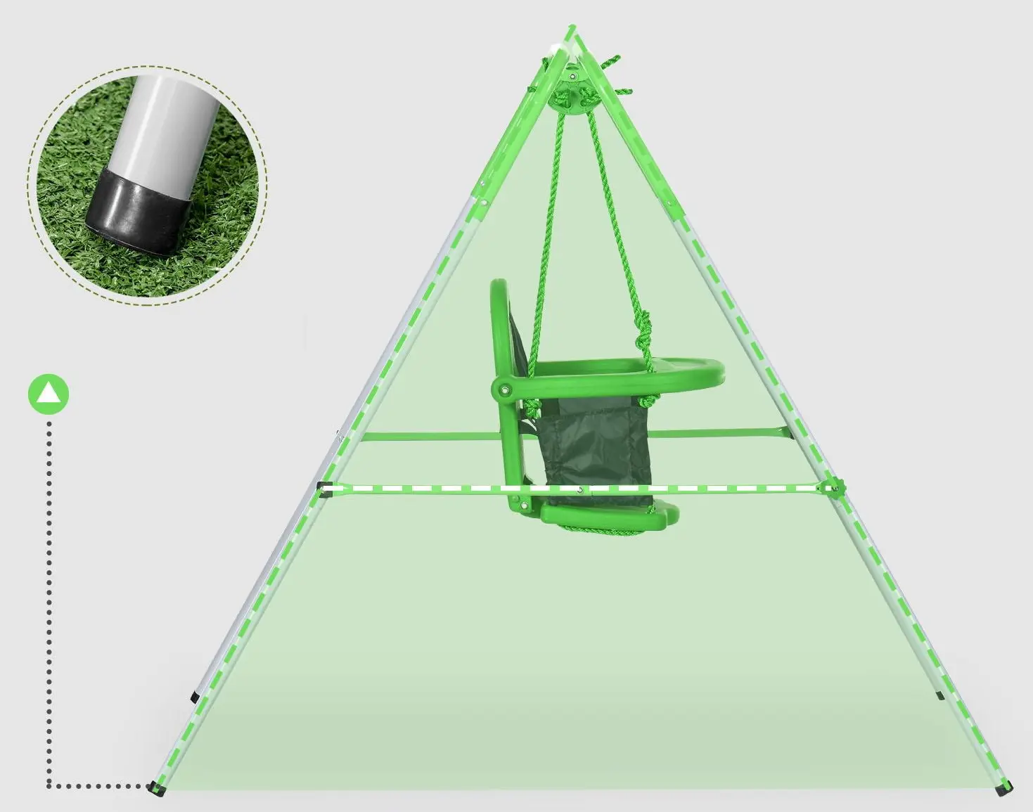 Качели Outsunny 344-065V00GN (Green/White) - 6