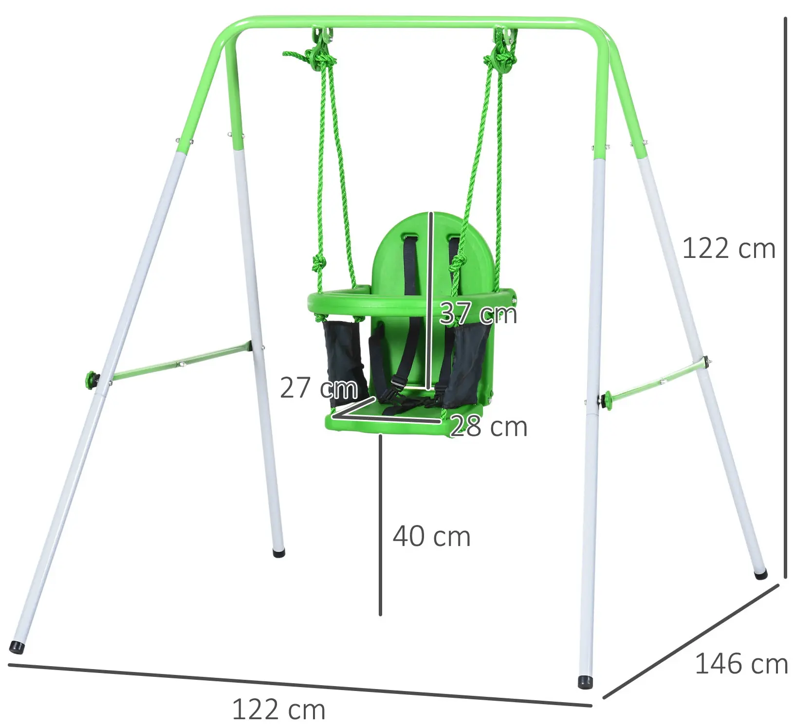 Качели Outsunny 344-065V00GN (Green/White) - 7