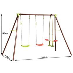 Качели Saska Garden 1013848 (Brown/Red/Green) Thumb