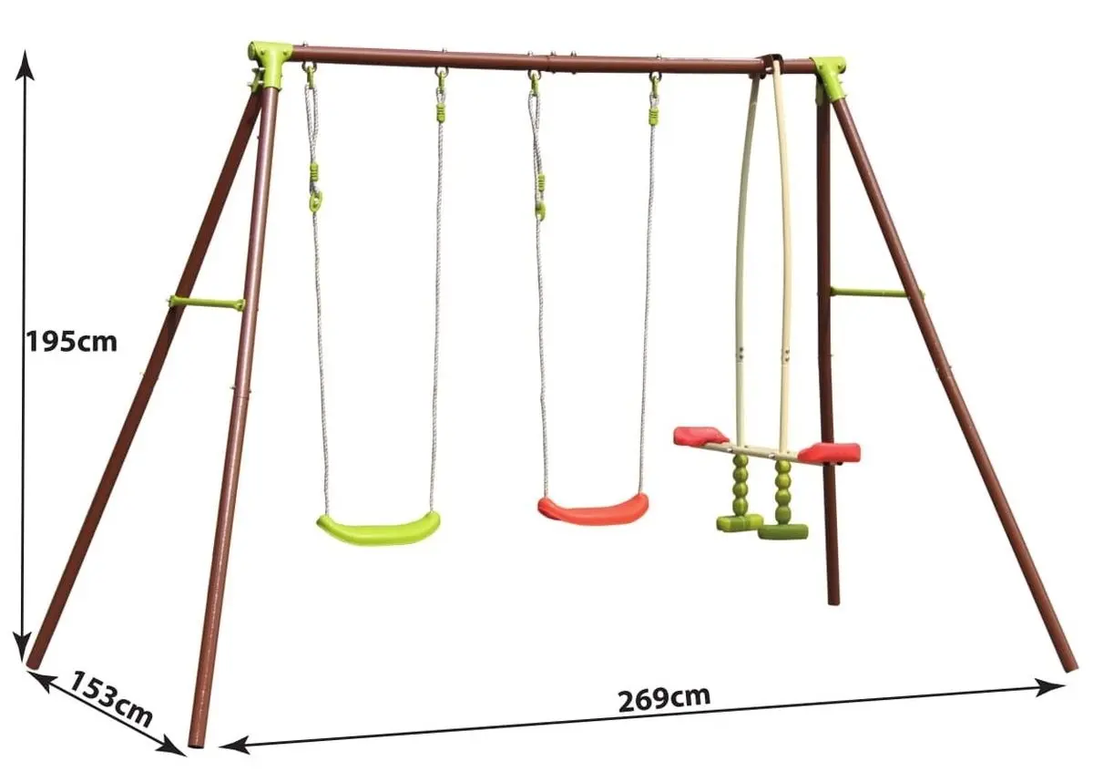 Качели Saska Garden 1013848 (Brown/Red/Green) - 5
