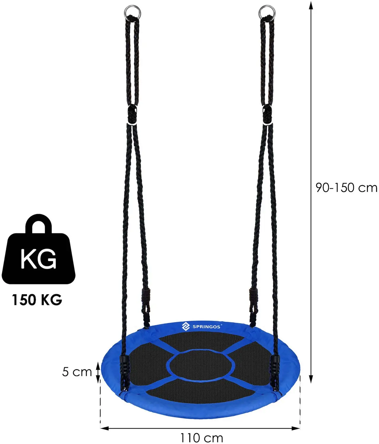 Leagăn-cuib Springos NS024 (Black/Blue) - 9