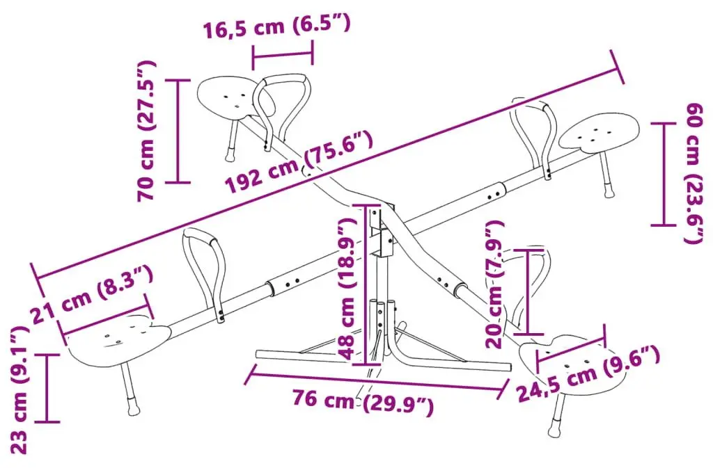 Детская карусель VidaXL 4010560 (Orange/Blue) - 6