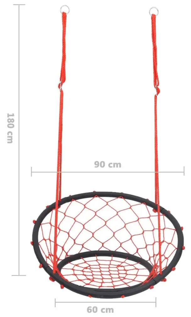 Leagan cuib VidaXL 93146 (Red/Black)