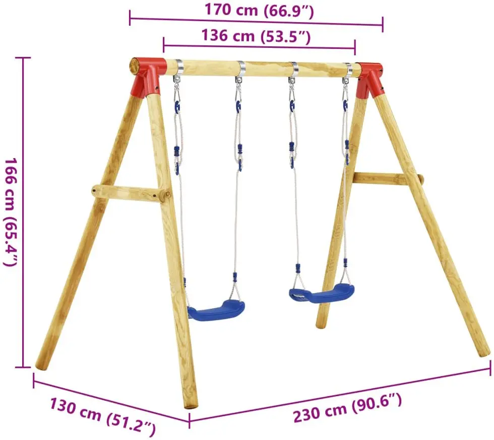 Leagan VidaXL 279062 (Natural/Blue) - 6
