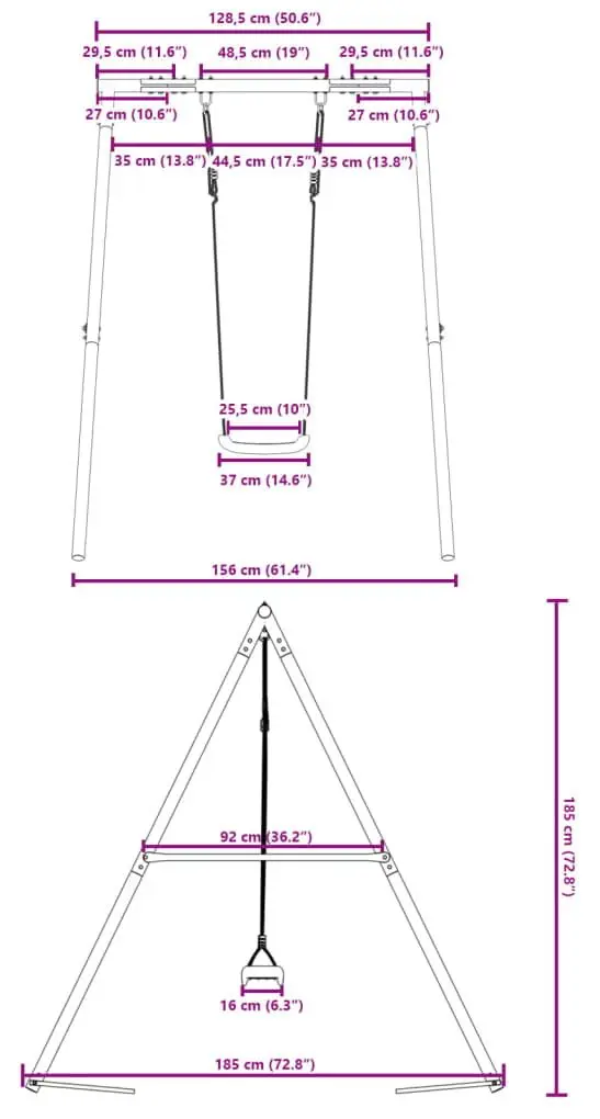 Качели VidaXL 3283577 (Blue) - 5