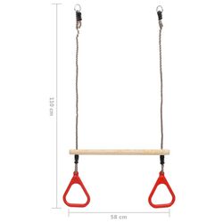 Качели VidaXL 93153 (Wood/Red) Thumb