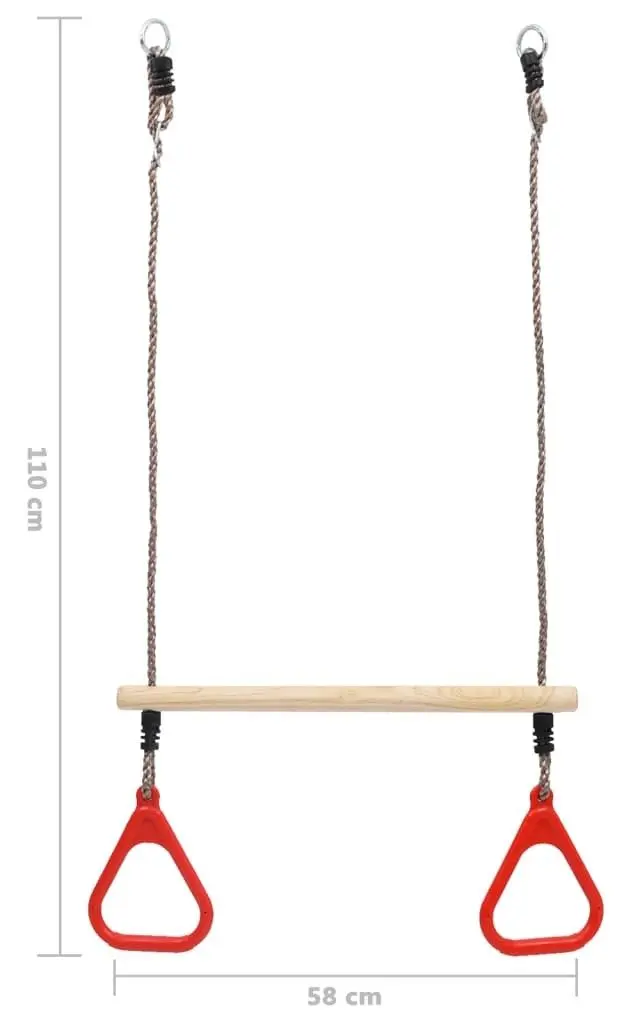 Качели VidaXL 93153 (Wood/Red) - 5