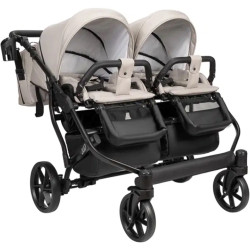 Carucior pentru gemeni Angelina Tvigo-Duo DTE-44 (Beige/Black) Thumb