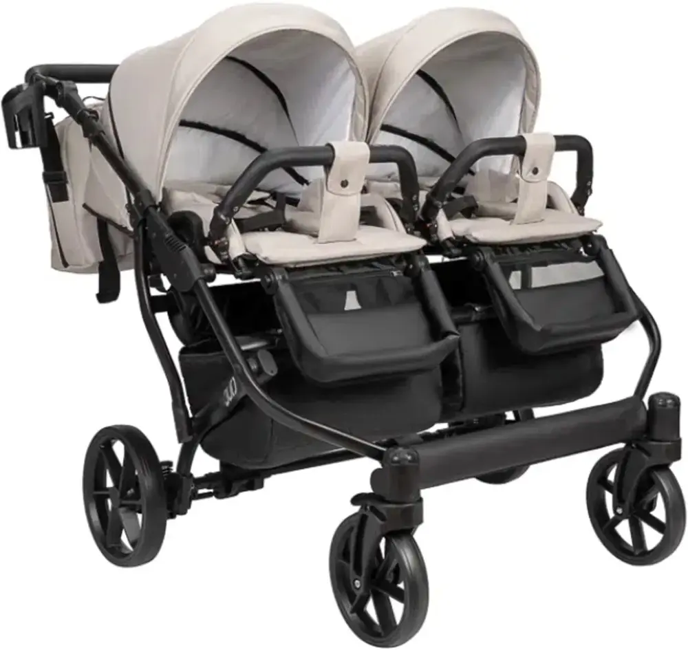 Carucior pentru gemeni Angelina Tvigo-Duo DTE-44 (Beige/Black) - 2