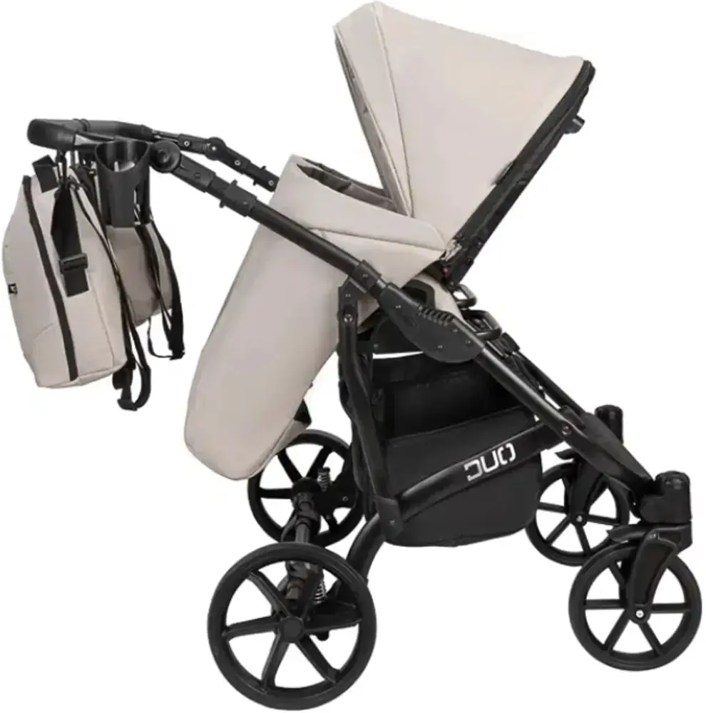 Carucior pentru gemeni Angelina Tvigo-Duo DTE-44 (Beige/Black) - 3