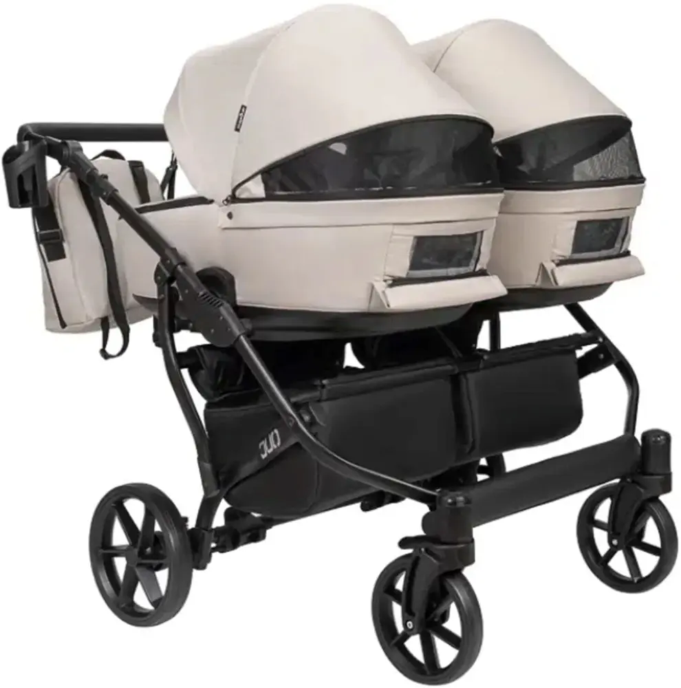 Carucior pentru gemeni Angelina Tvigo-Duo DTE-44 (Beige/Black) - 4