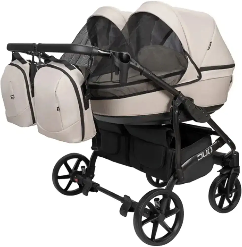 Carucior pentru gemeni Angelina Tvigo-Duo DTE-44 (Beige/Black) - 5