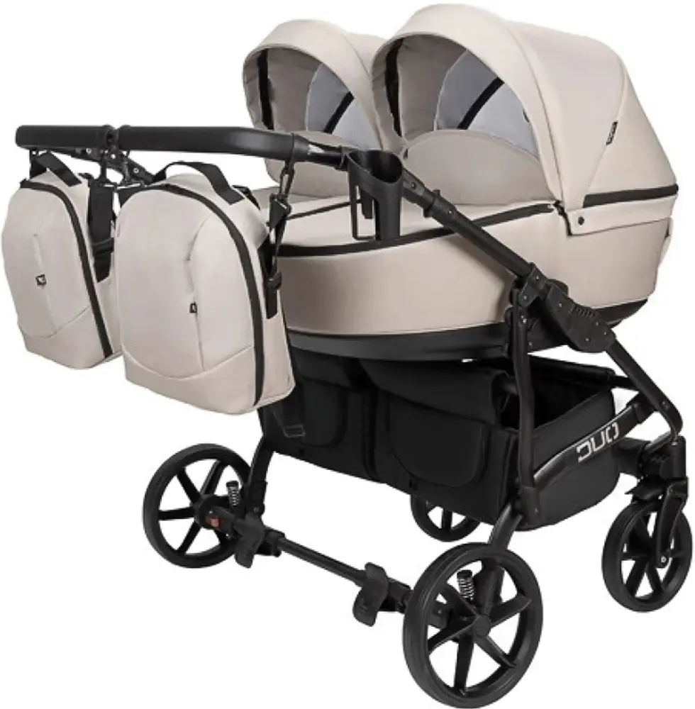 Carucior pentru gemeni Angelina Tvigo-Duo DTE-44 (Beige/Black)