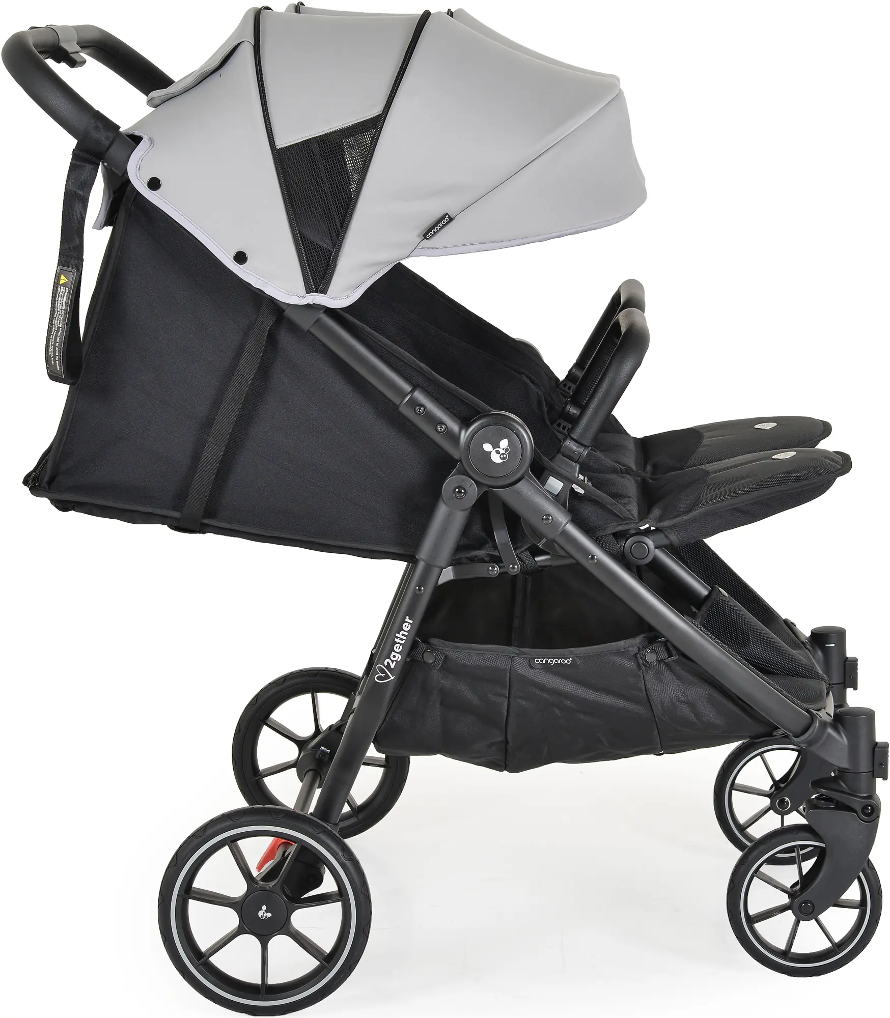 Carucior pentru gemeni Cangaroo 2Gether (Ultimate Gray) - 4