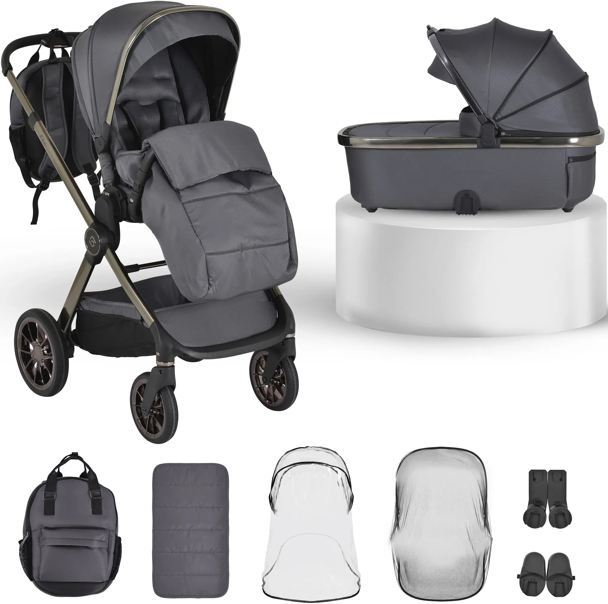 Carucior modular 2in1 Cangaroo iClick (Gray) - 8