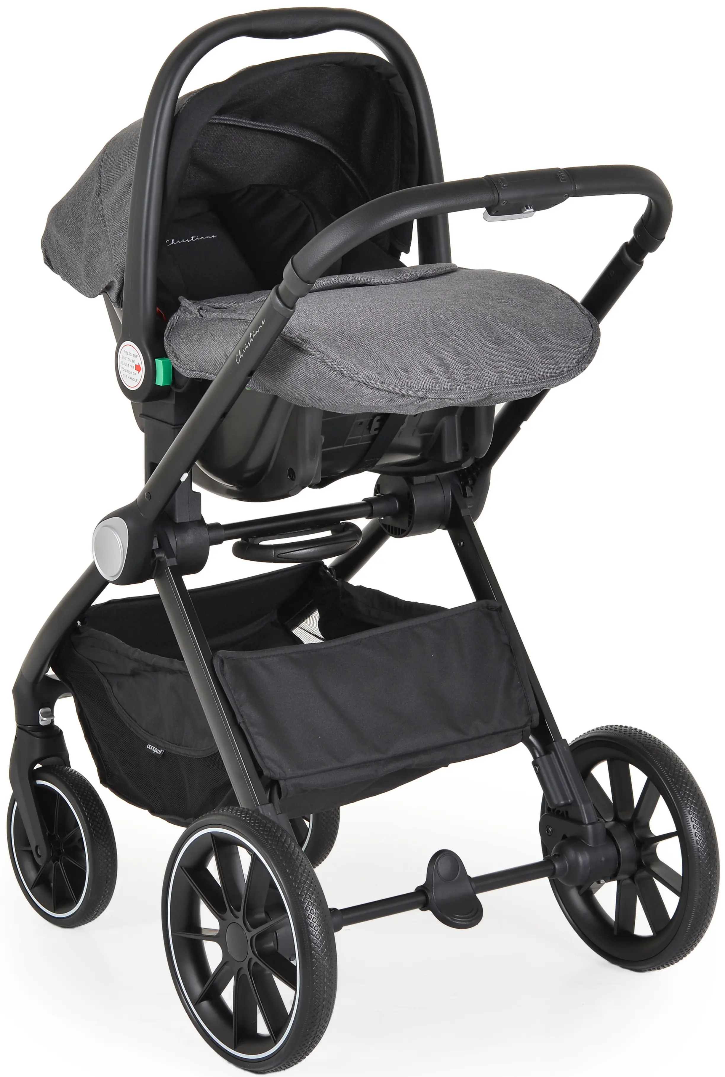 Коляска модульная 3в1 Cangaroo Christiano (Dark Grey)