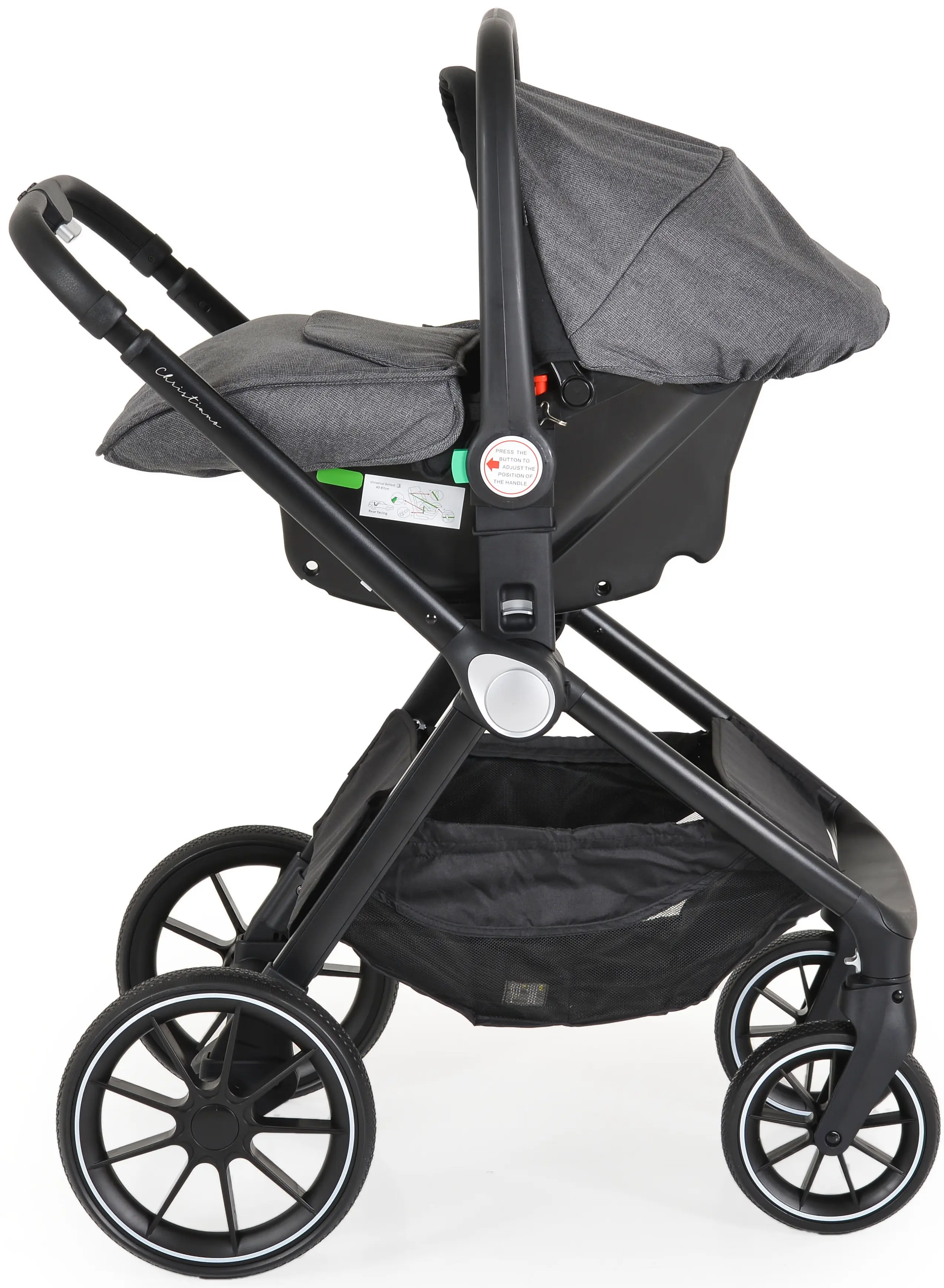 Коляска модульная 3в1 Cangaroo Christiano (Dark Grey)