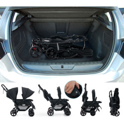 Коляска для двойни Costway BC10248DK (Black) Thumb