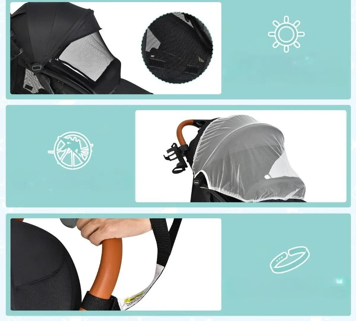 Коляска прогулочная Costway BC10067BK (Black)