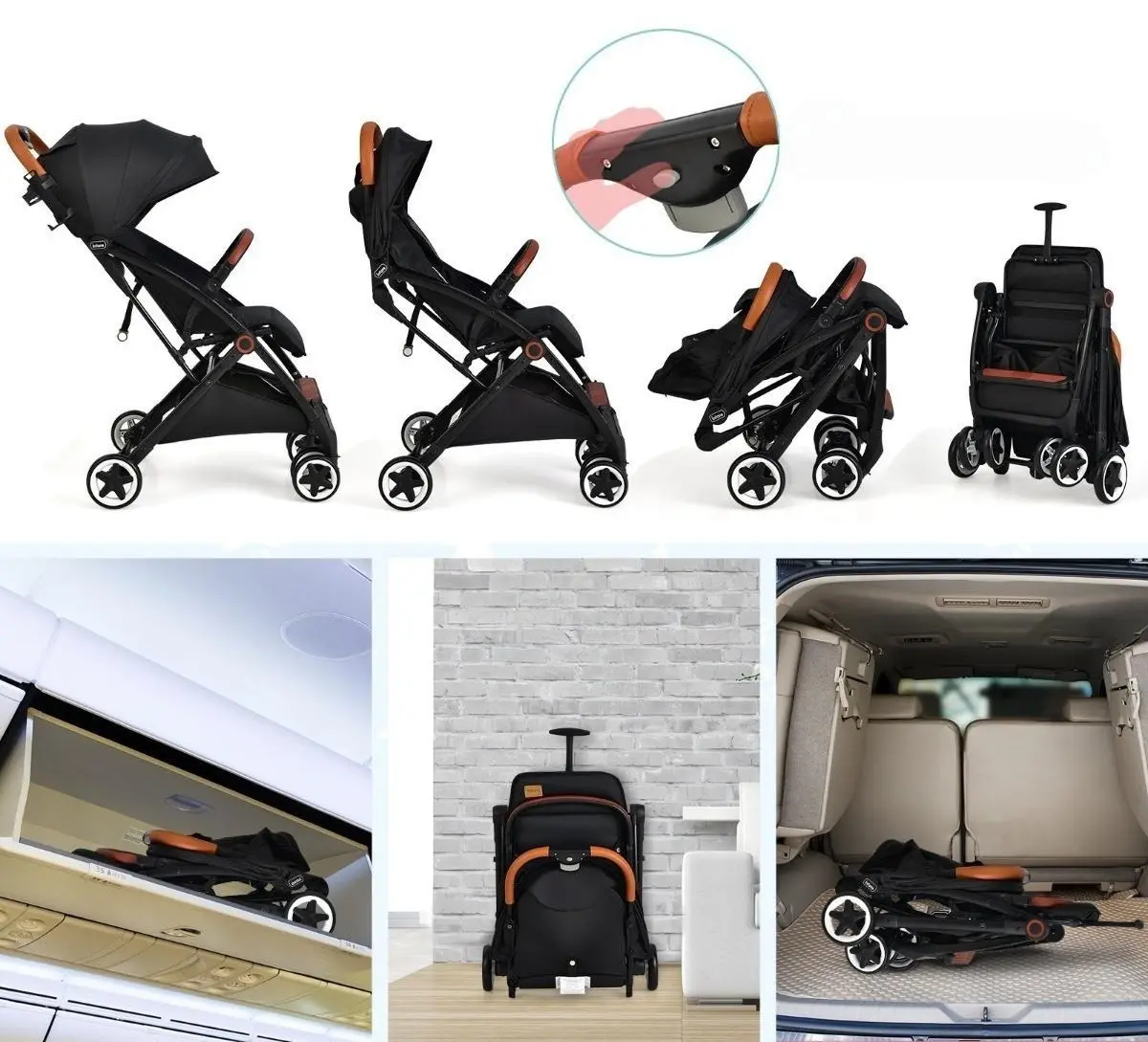 Коляска прогулочная Costway BC10067BK (Black)