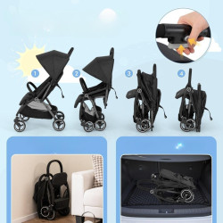 Коляска прогулочная Costway BC10244BK (Black) Thumb