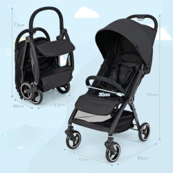 Коляска прогулочная Costway BC10244BK (Black) Thumb