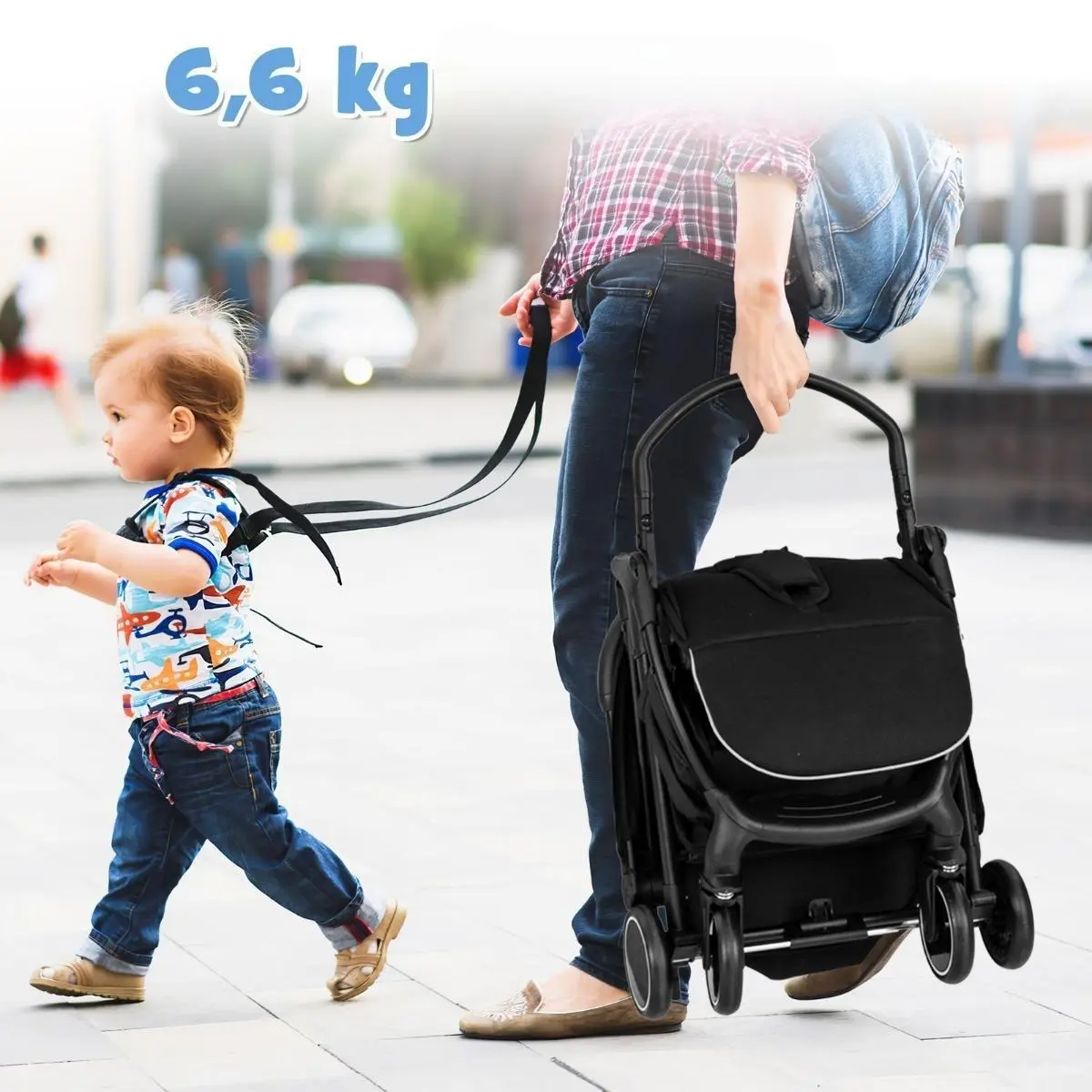 Коляска прогулочная Costway BC10249DK (Black)