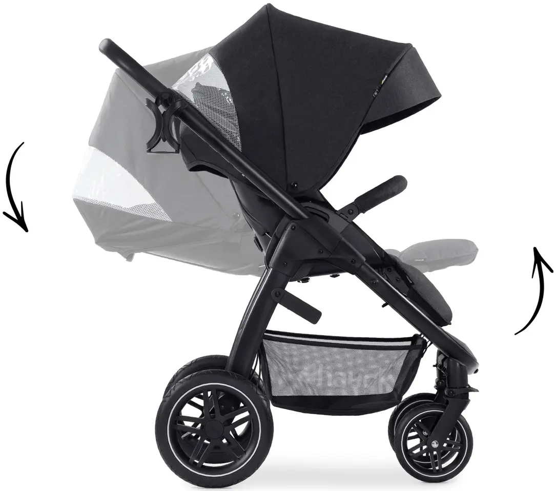 Carucior modular 2in1 Hauck Saturn R Duoset (Melage Black) - 3
