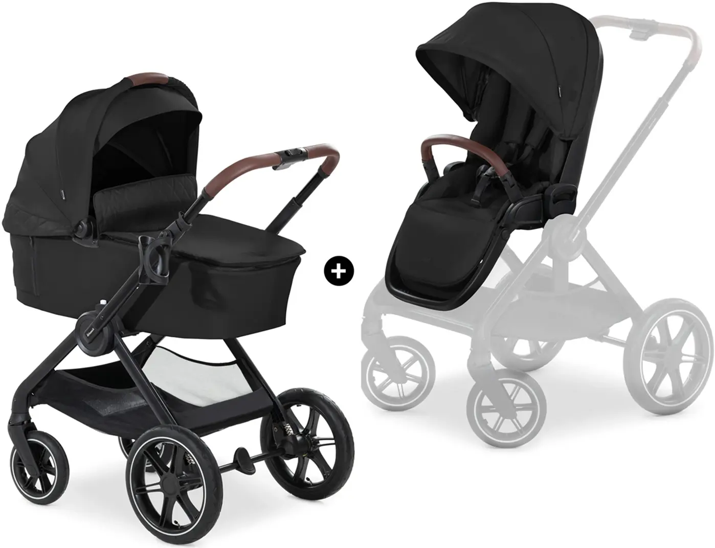 Carucior modular 2in1 Hauck Walk N Care Air Set (Black) - 2