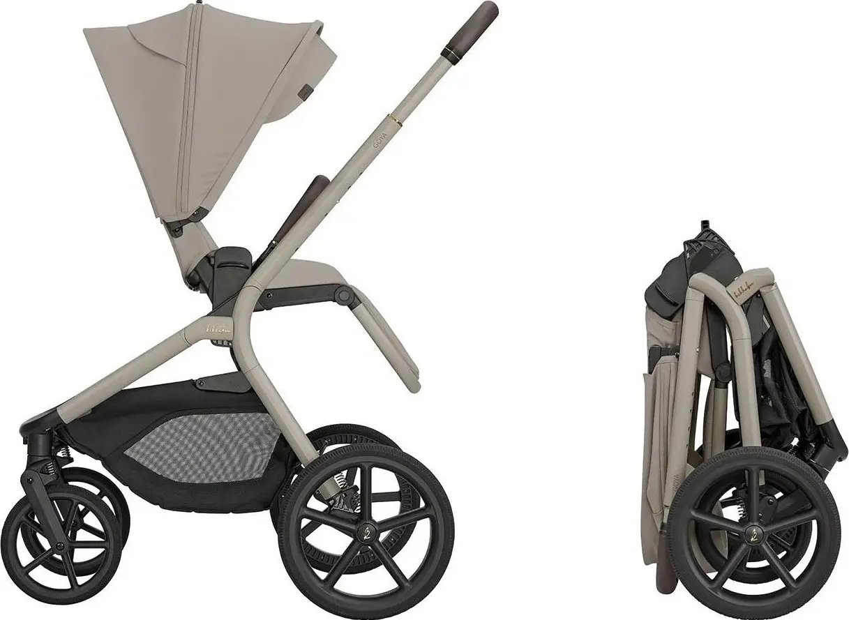 Коляска модульная 2в1 KikkaBoo Goya Platinum (Champagne) - 5