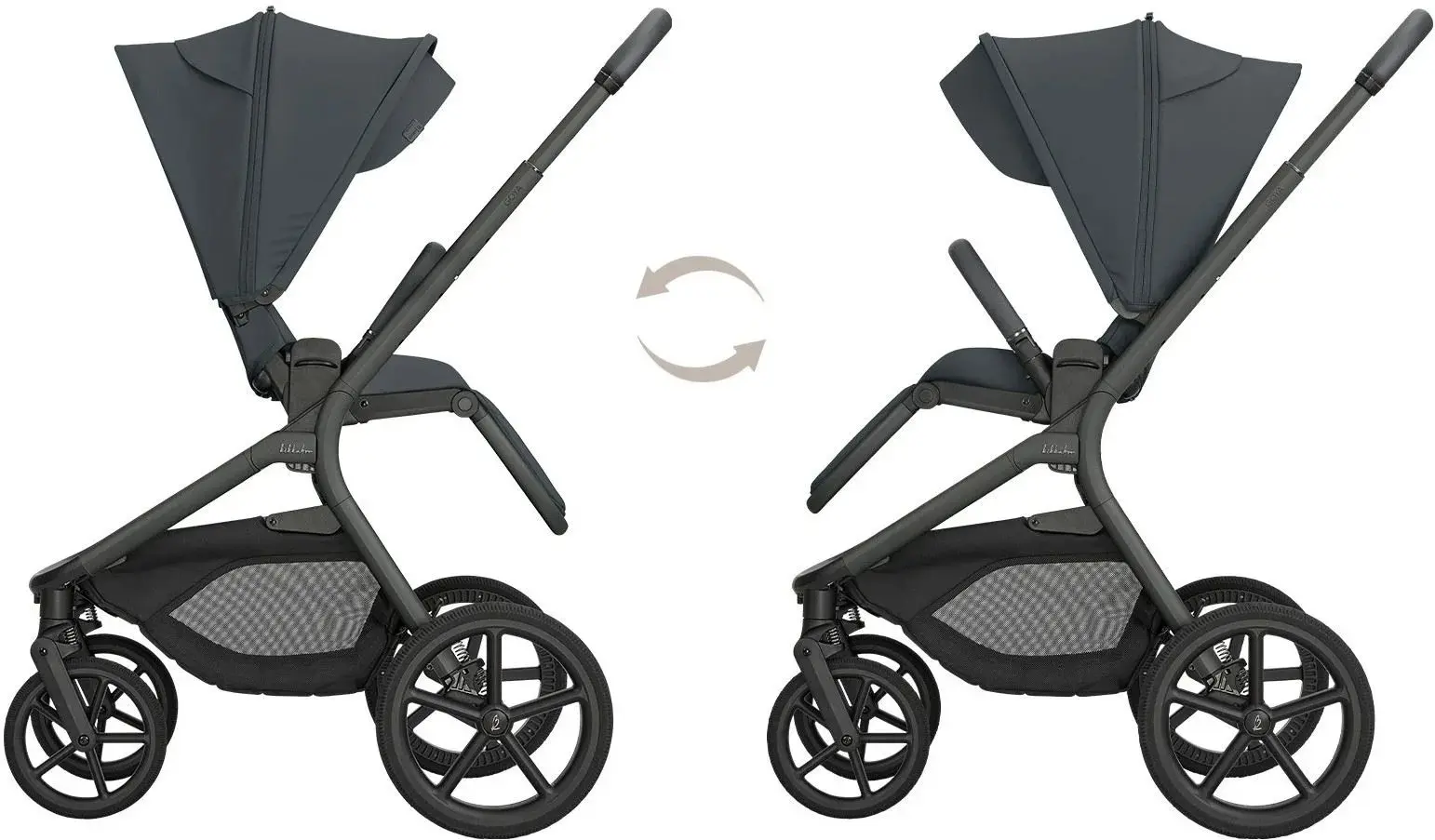 Carucior modular 2in1 KikkaBoo Goya Platinum (Graphite) - 2