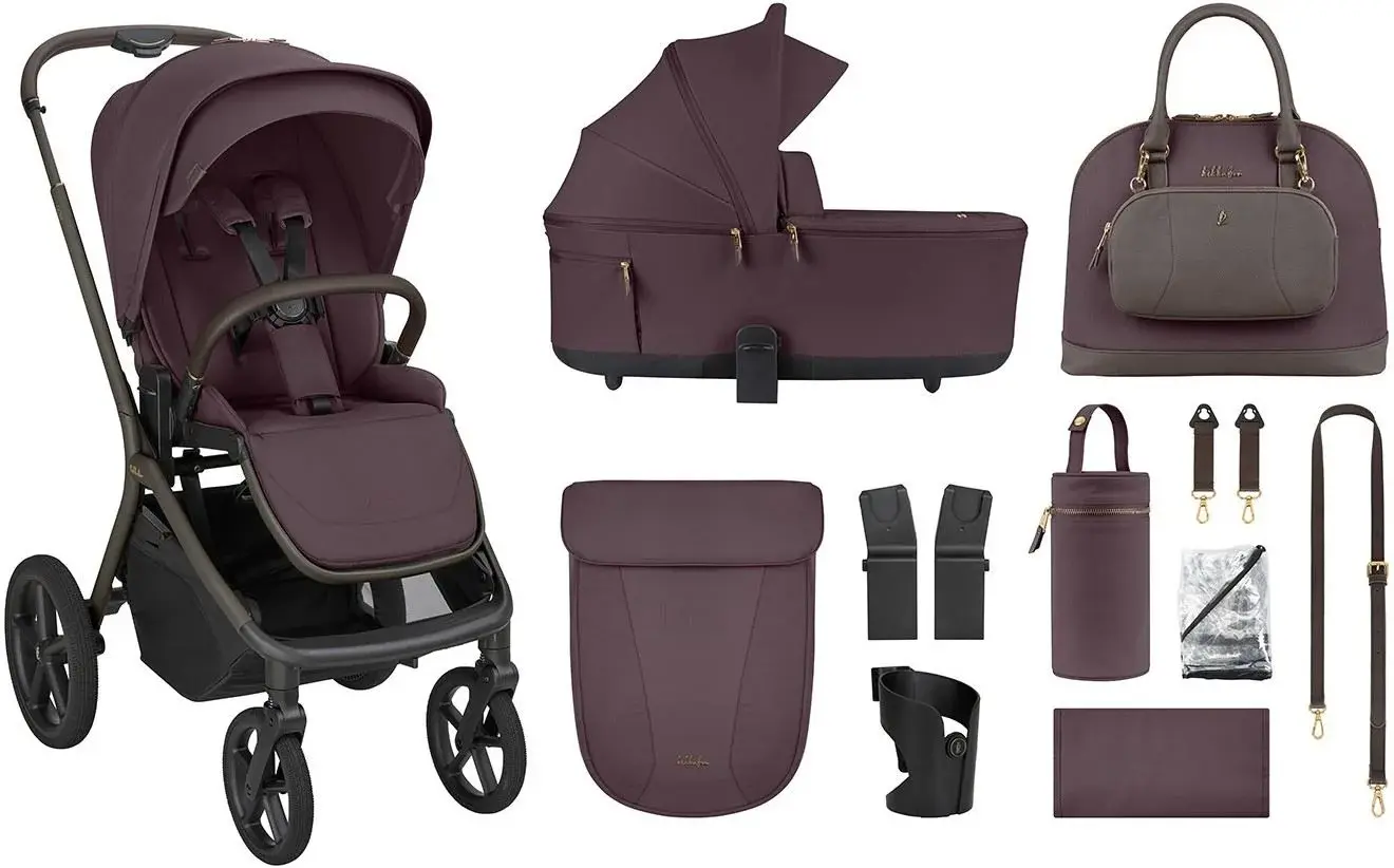 Коляска модульная 2в1 KikkaBoo Goya Platinum (Merlot) - 9