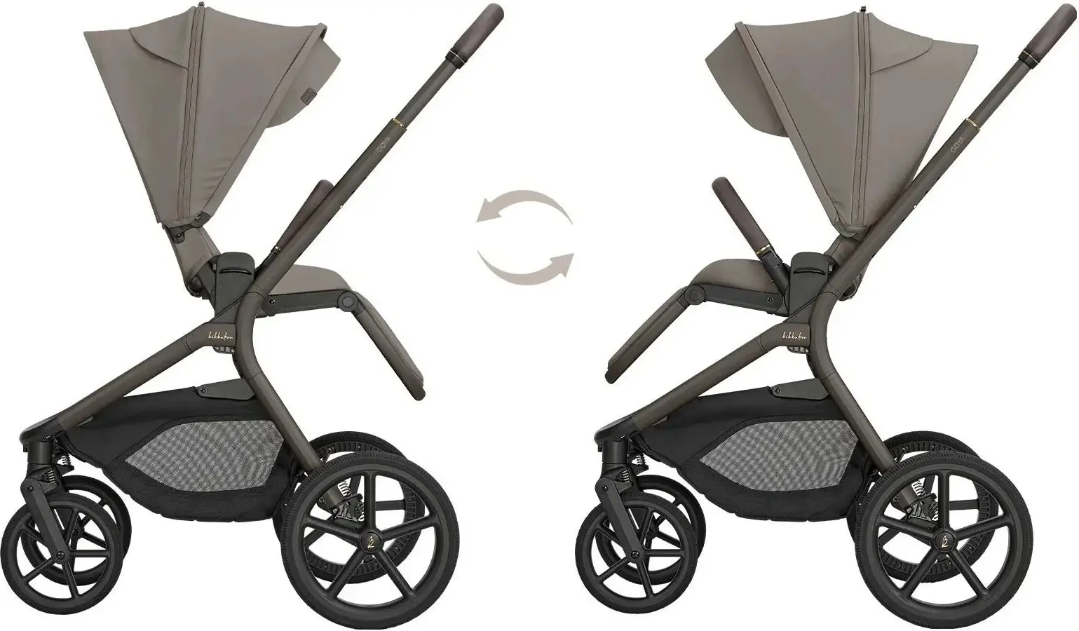 Carucior modular 2in1 KikkaBoo Goya Platinum (Mocca) - 3