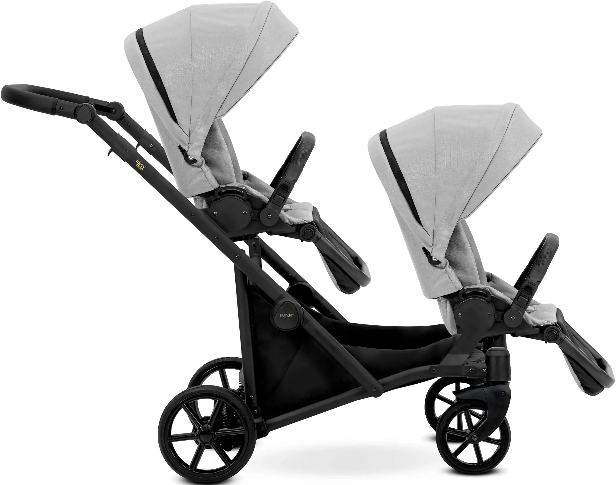 Коляска для двойни Kunert Brav Duo (Black Eco) - 3