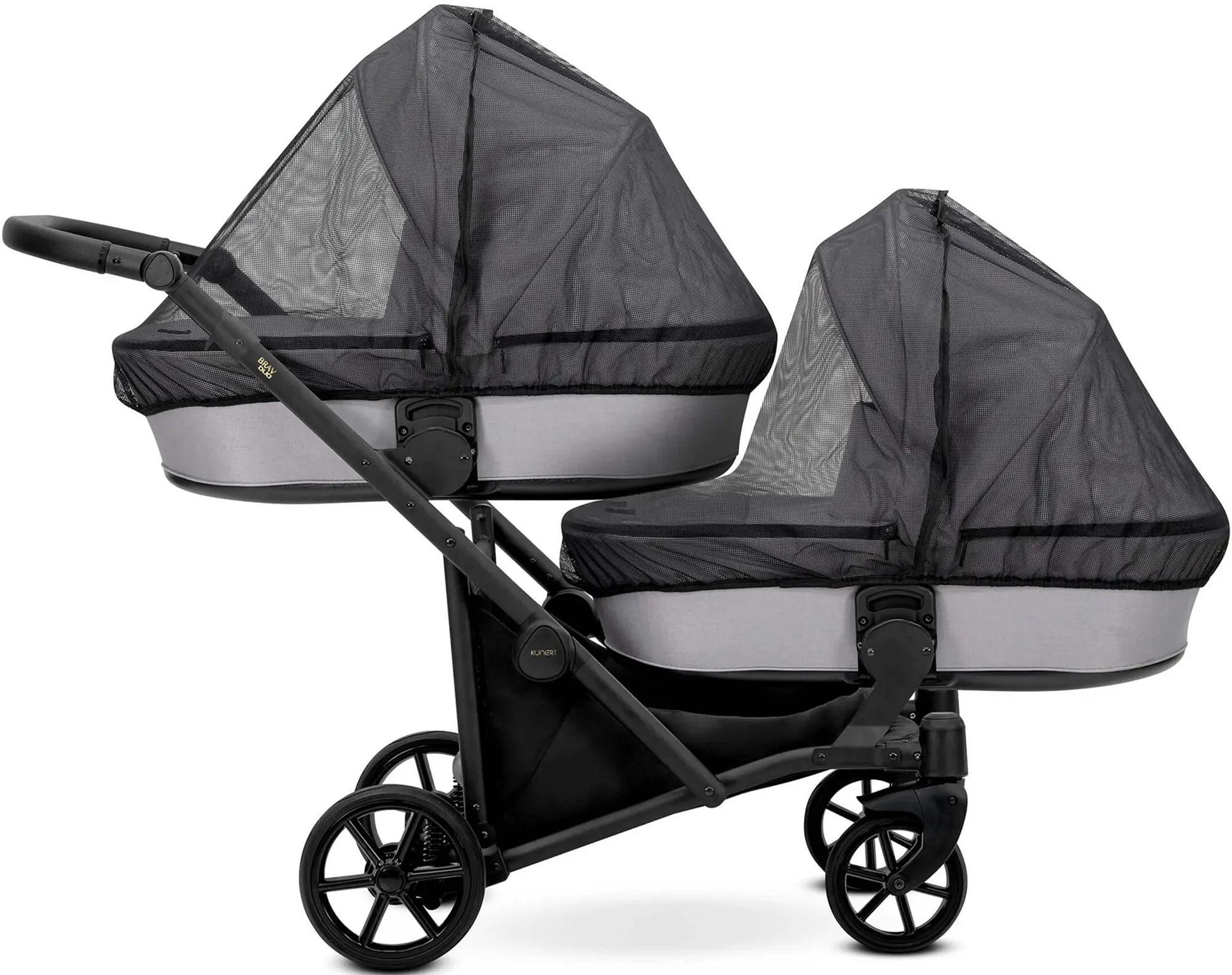 Коляска для двойни Kunert Brav Duo (Black Eco) - 4