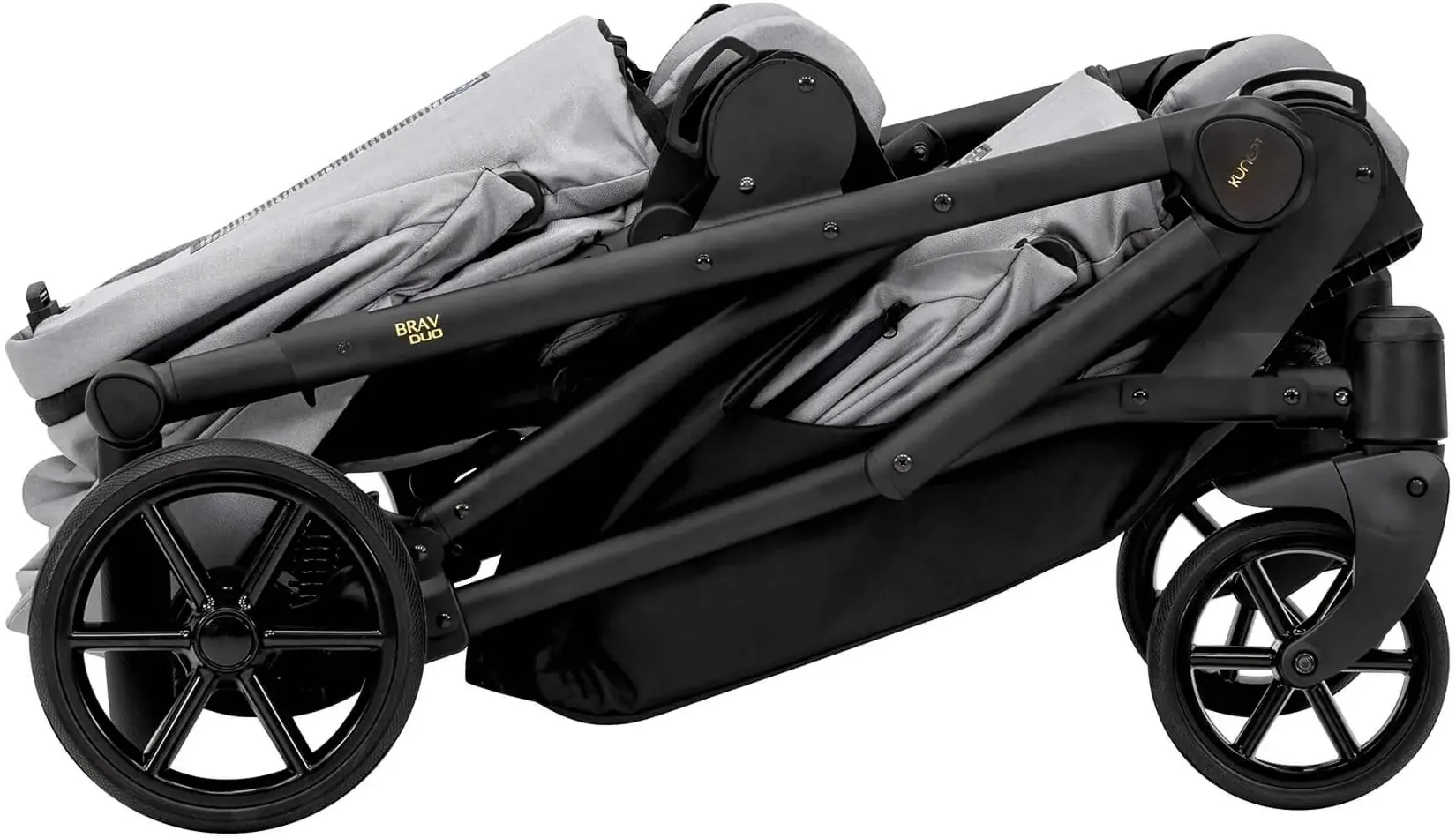 Коляска для двойни Kunert Brav Duo (Black Eco) - 6