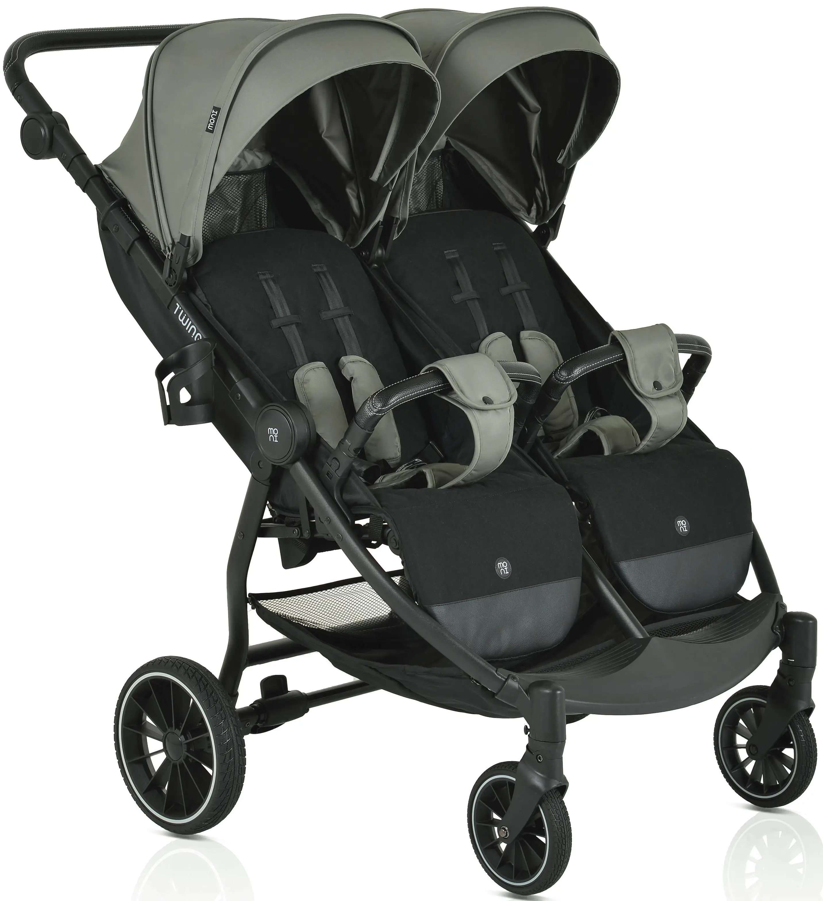 Carucior pentru gemeni Moni TwinGo (Mineral Green)
