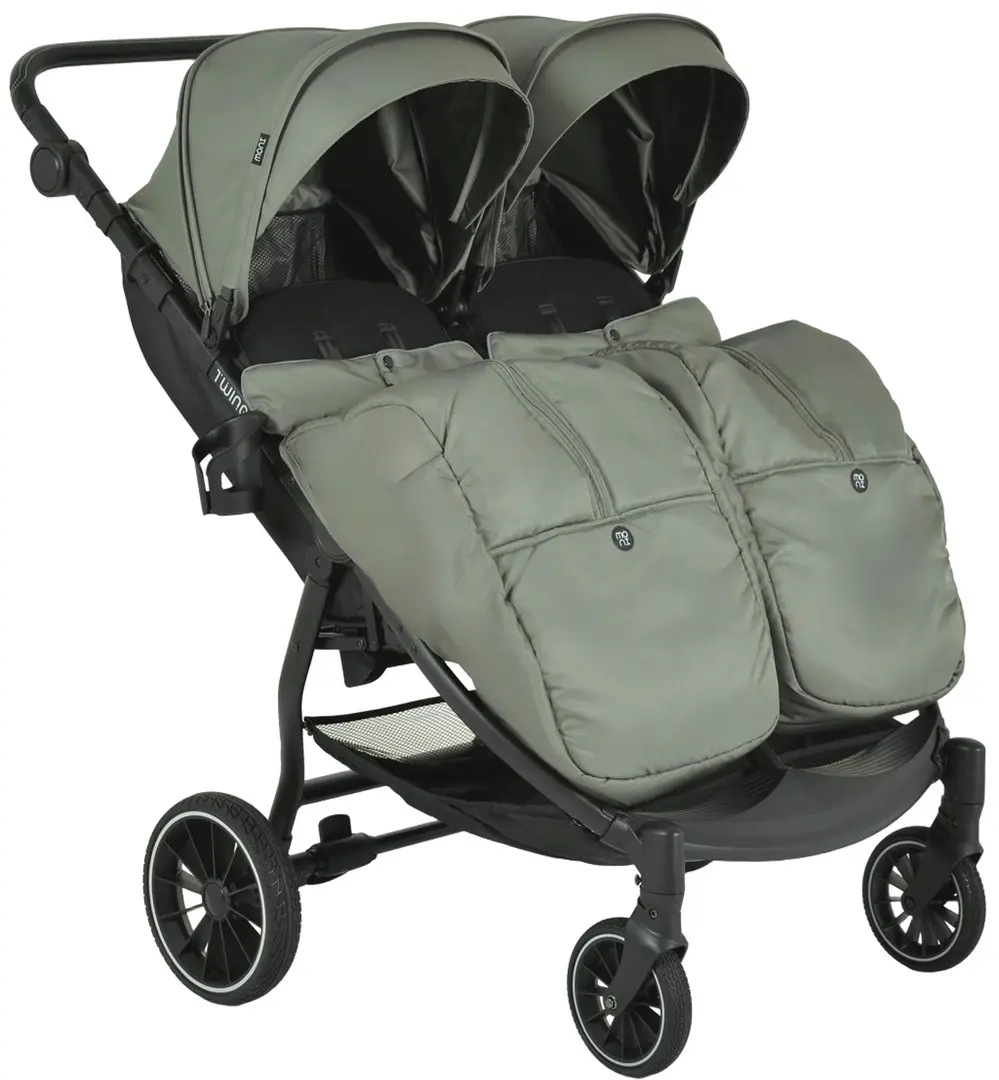 Carucior pentru gemeni Moni TwinGo (Mineral Green)