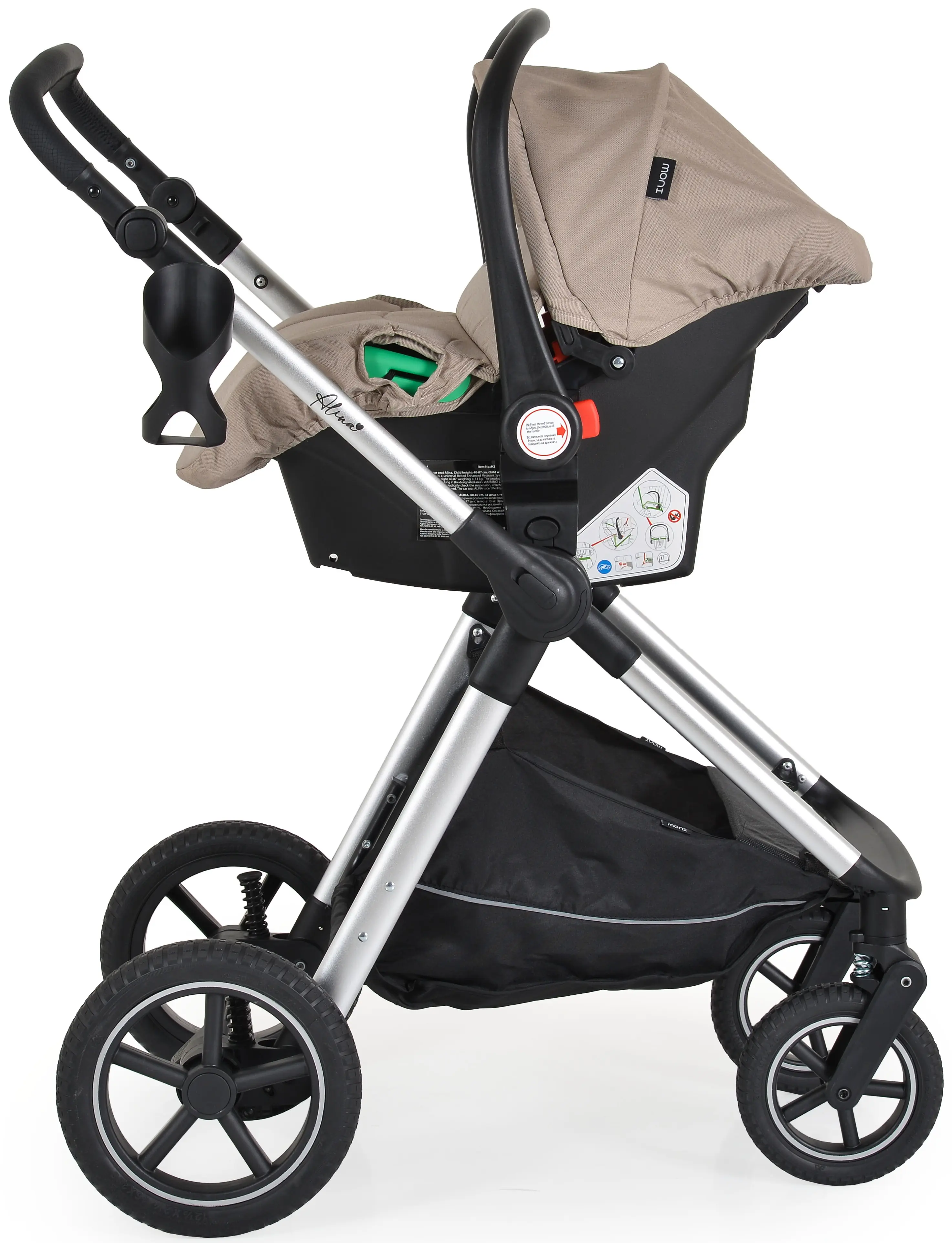 Carucior-transformer 3in1 Moni Alina (Seed Pearl)