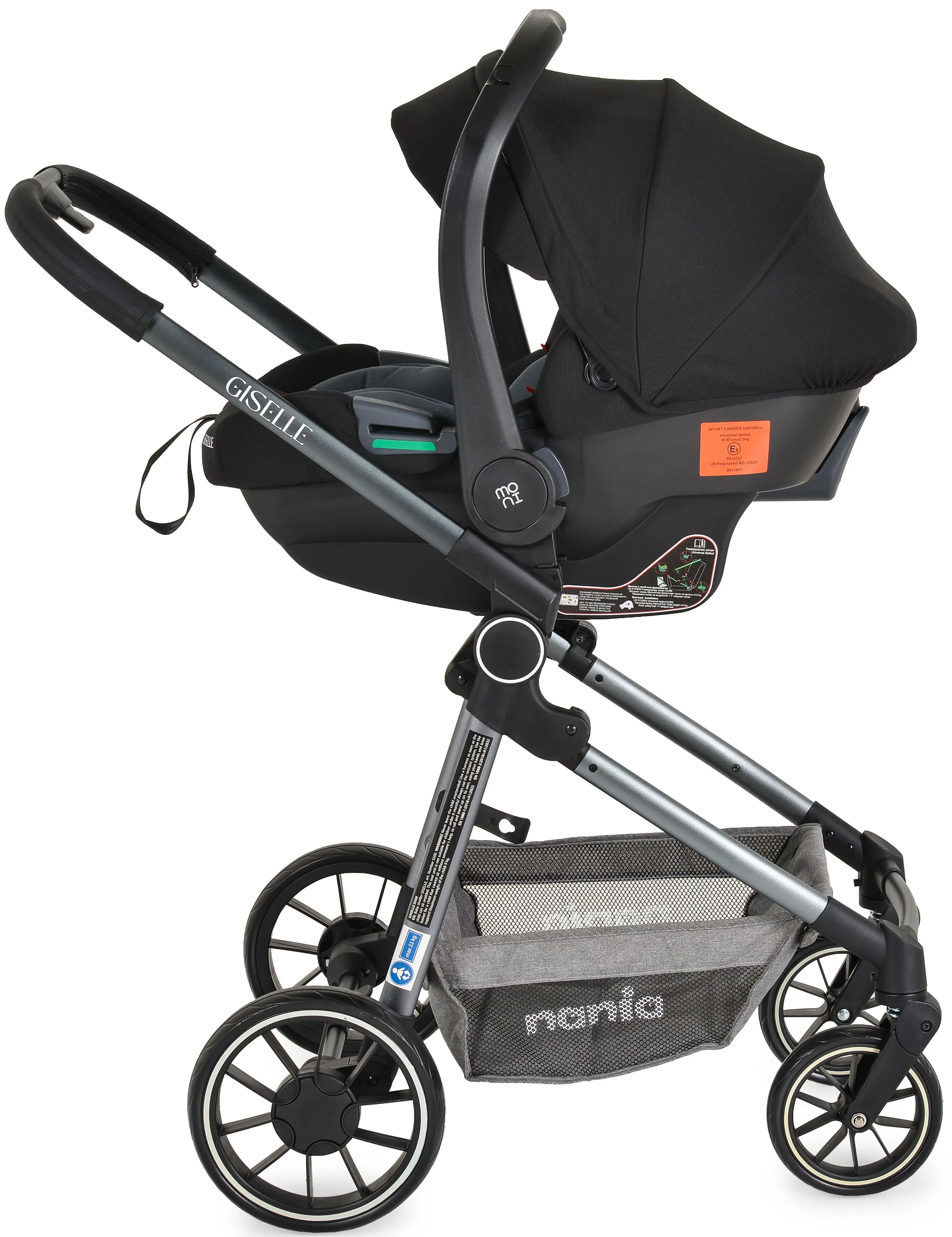 Коляска-трансформер 3в1 Moni Giselle (Grey)
