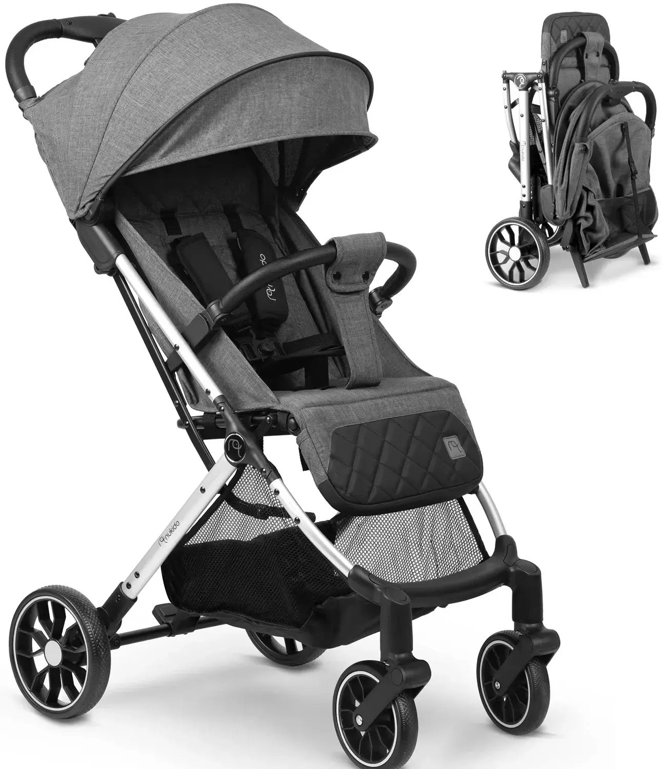 Carucior de plimbare Nukido Paseo 716002 (Heather Grey) - 2