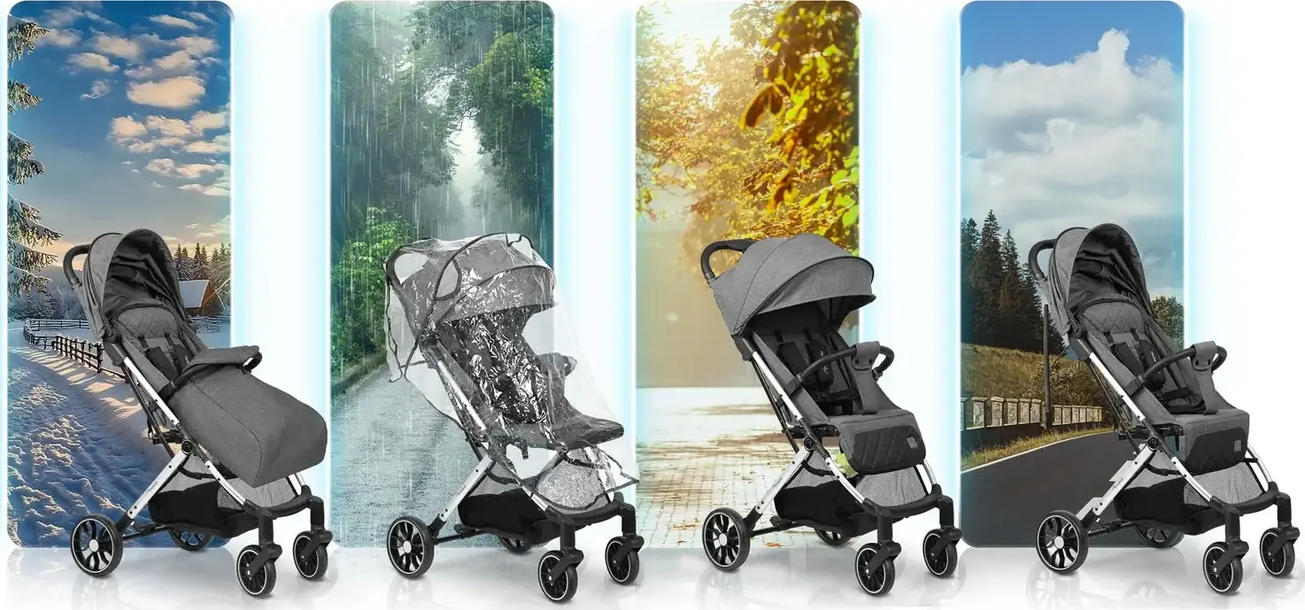Carucior de plimbare Nukido Paseo 716002 (Heather Grey) - 12