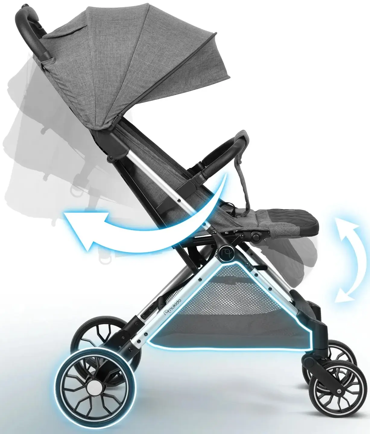Carucior de plimbare Nukido Paseo 716002 (Heather Grey) - 13