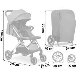 Carucior de plimbare Nukido Paseo 716002 (Heather Grey) Thumb