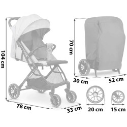 Carucior de plimbare Nukido Paseo 716003 (Light Grey/Black) Thumb
