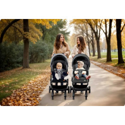 Carucior de plimbare Nukido Paseo 716003 (Light Grey/Black) Thumb